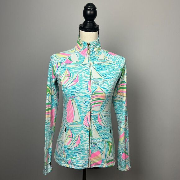 Lilly Pulitzer Jackets & Blazers - Lilly Pulitzer Luxletic Serena Jacket You Gotta Regatta Seaside Aqua Women's XS